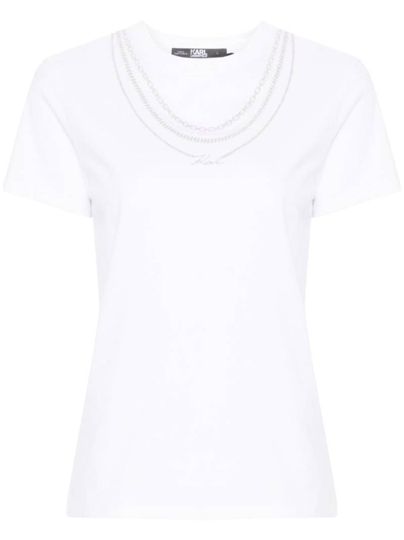 Karl Lagerfeld Karl Signature Necklace T-shirt - White von Karl Lagerfeld