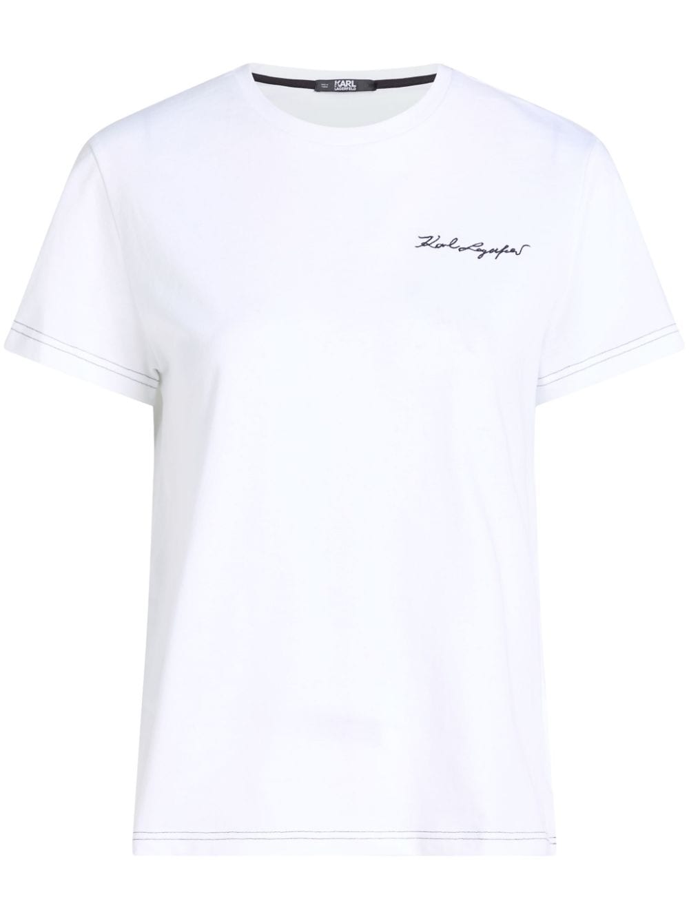 Karl Lagerfeld Karl Signature crew-neck cotton T-shirt - White von Karl Lagerfeld