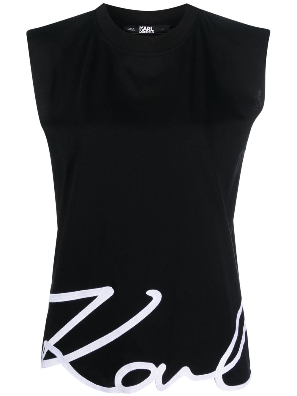 Karl Lagerfeld Signature organic-cotton tank top - Black von Karl Lagerfeld