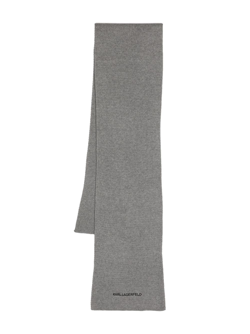 Karl Lagerfeld Kessential ribbed-knit scarf - Grey von Karl Lagerfeld