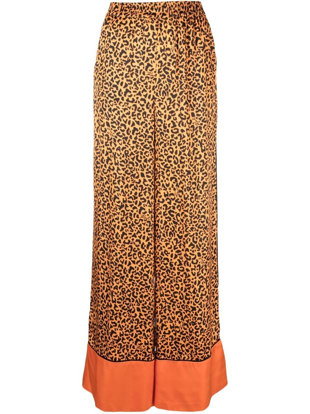 Karl Lagerfeld Kl leopard-print wide-leg trousers - Orange von Karl Lagerfeld