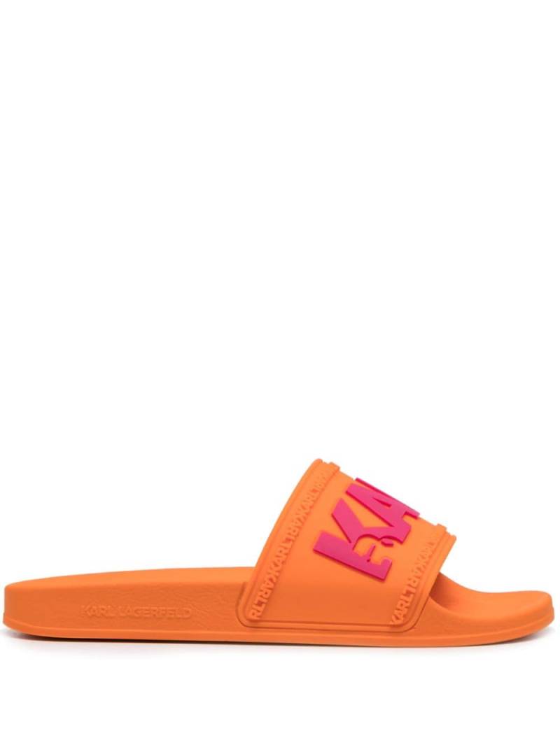 Karl Lagerfeld Kondo logo-embossed slides - Orange von Karl Lagerfeld