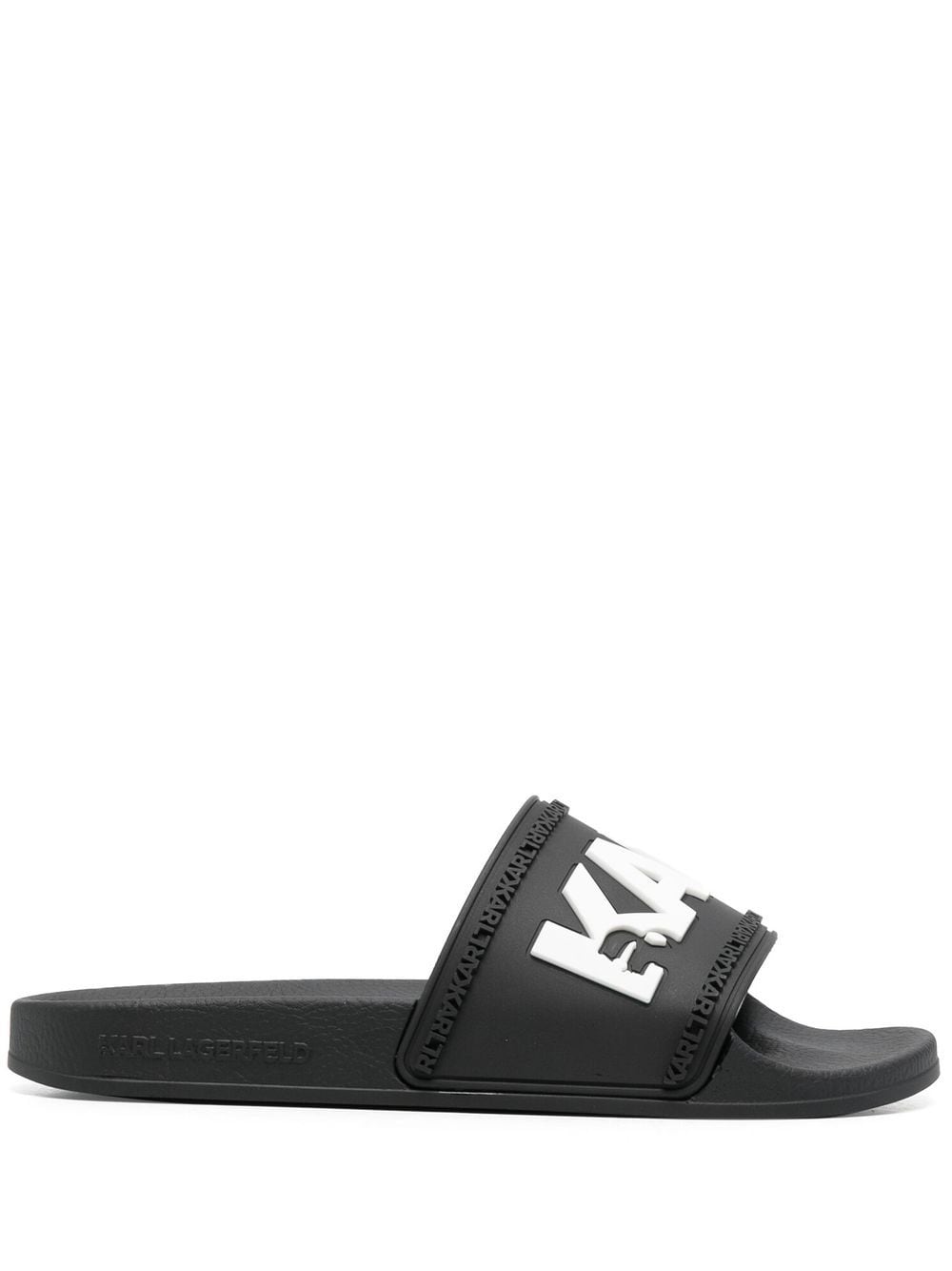 Karl Lagerfeld Kondo logo-print slides - Black von Karl Lagerfeld