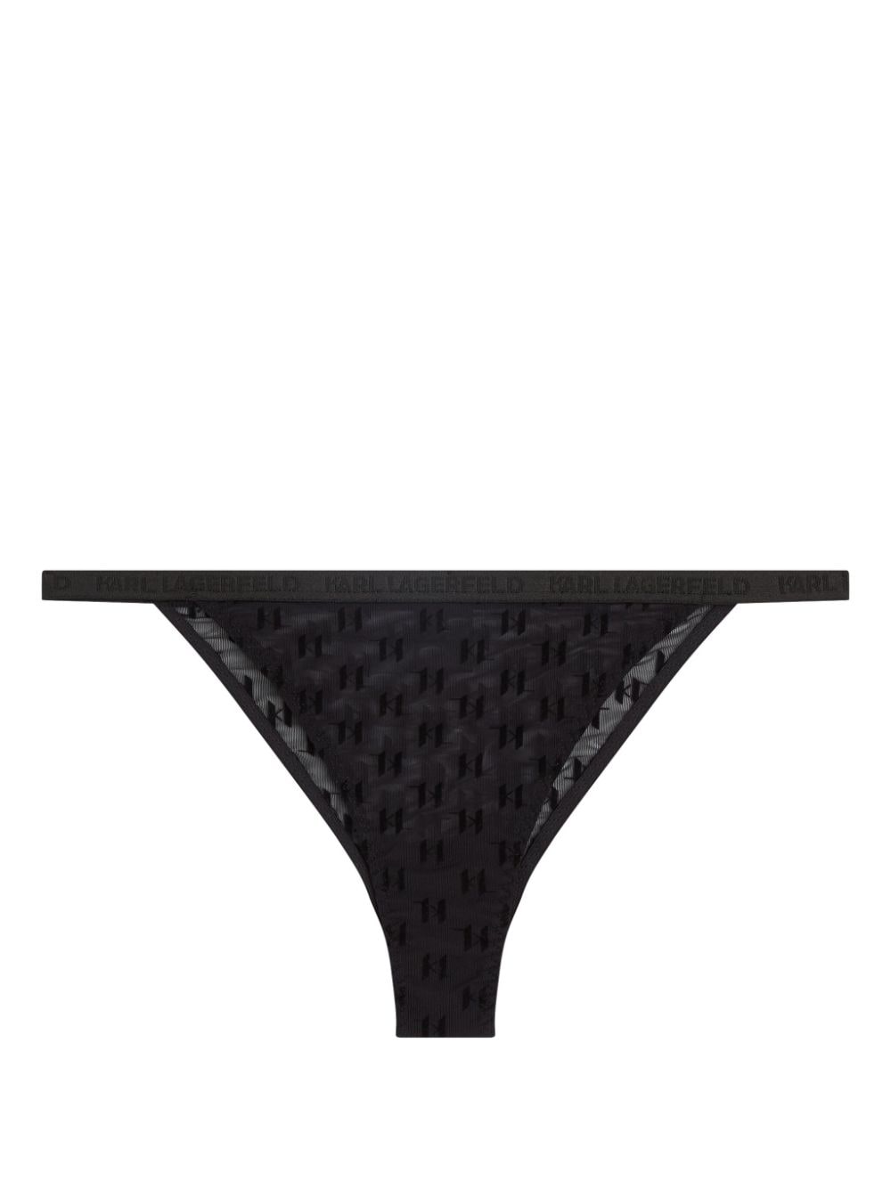 Karl Lagerfeld Monogram Flock Brazilian briefs - Black von Karl Lagerfeld