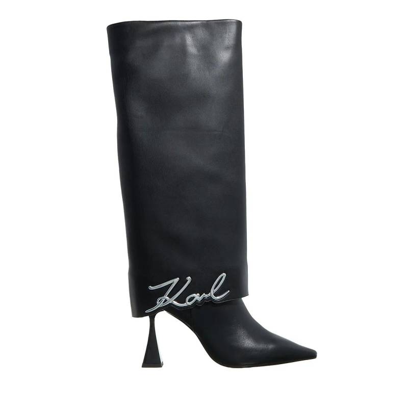 Karl Lagerfeld Stiefel & Boots - Debut Ii Fold Down Hi Leg Boot - Gr. 38 (EU) - in Schwarz - für Damen von Karl Lagerfeld