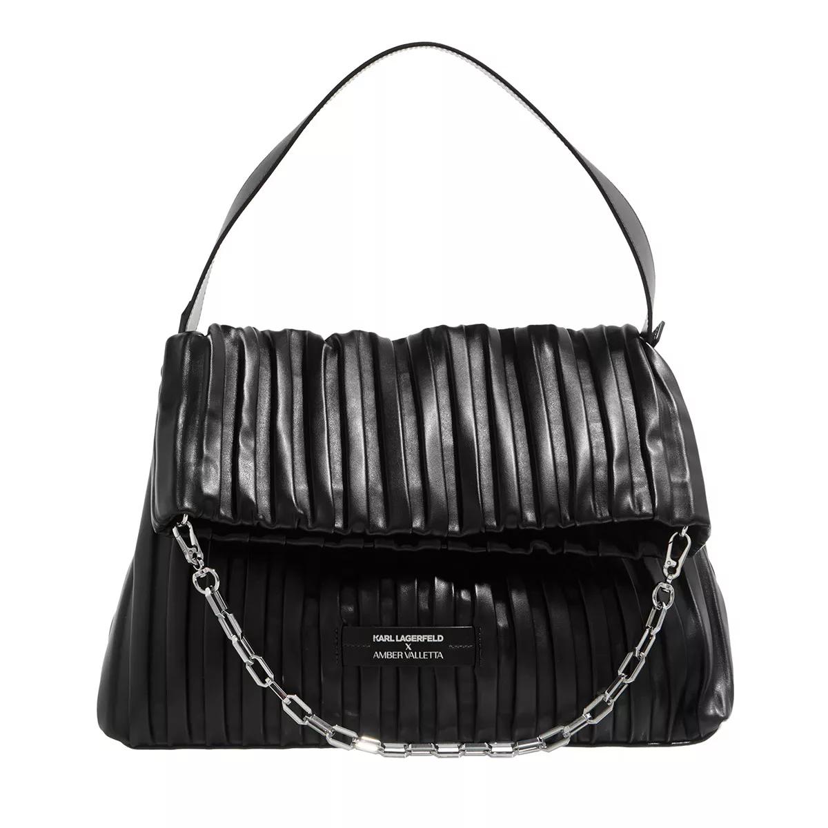 Karl Lagerfeld Henkeltasche - Klxav Pleated Folded Tote - Gr. unisize - in Schwarz - für Damen von Karl Lagerfeld