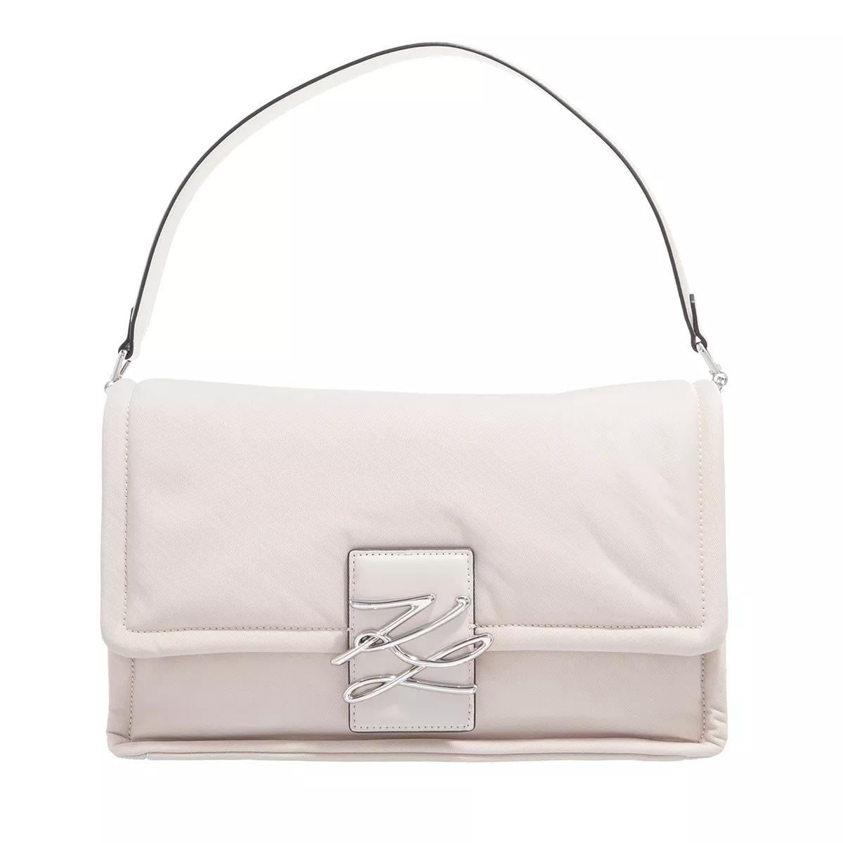 Karl Lagerfeld Umhängetasche - Autograph Soft Large Nylon Satchel - Gr. unisize - in Beige - für Damen von Karl Lagerfeld