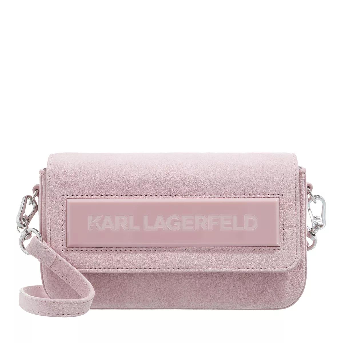 Karl Lagerfeld Umhängetasche - Essential K Sm Flap Shb Sued - Gr. unisize - in Rosa - für Damen von Karl Lagerfeld