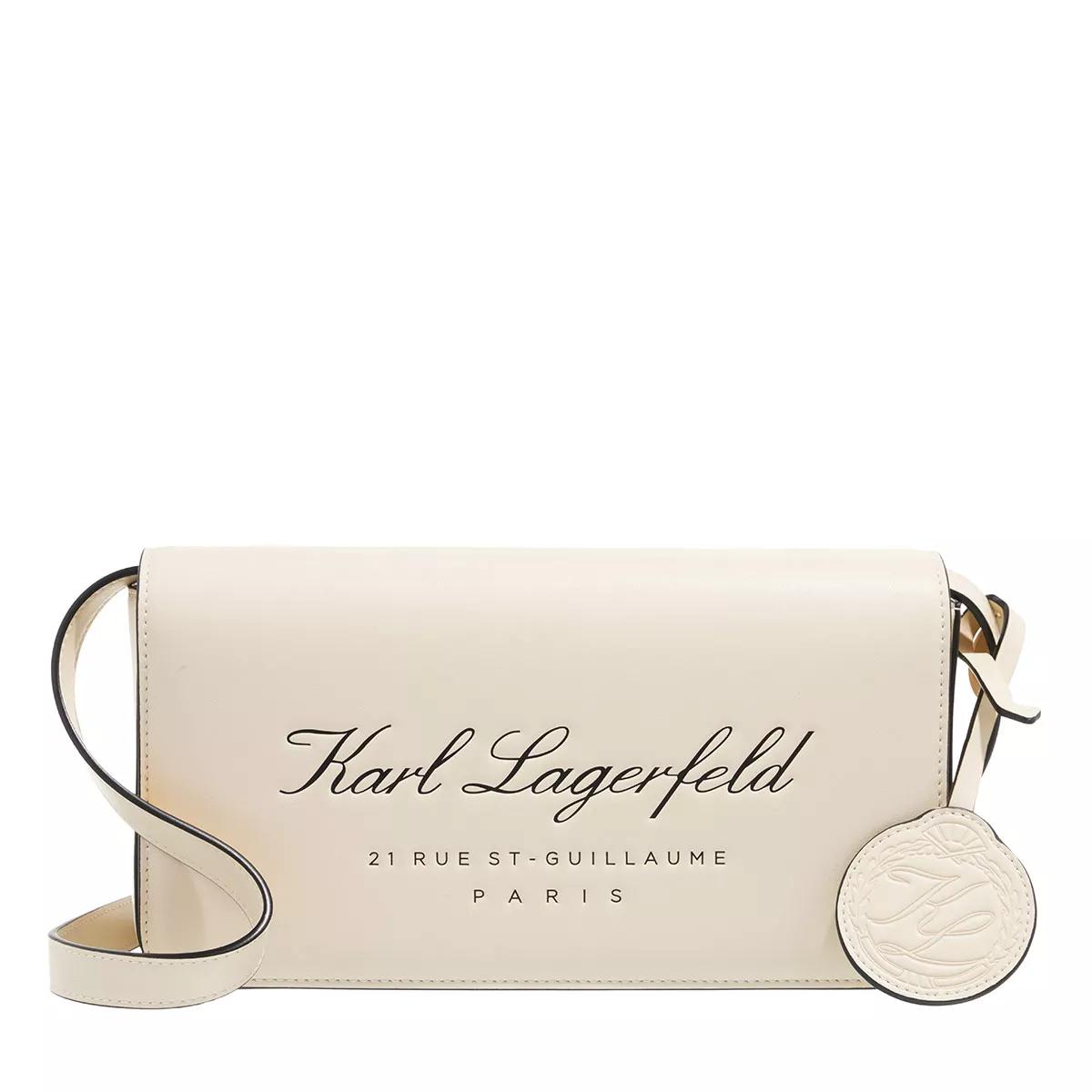 Karl Lagerfeld Umhängetasche - Hotel Karl Flap Shb Tech Leath - Gr. unisize - in Beige - für Damen von Karl Lagerfeld