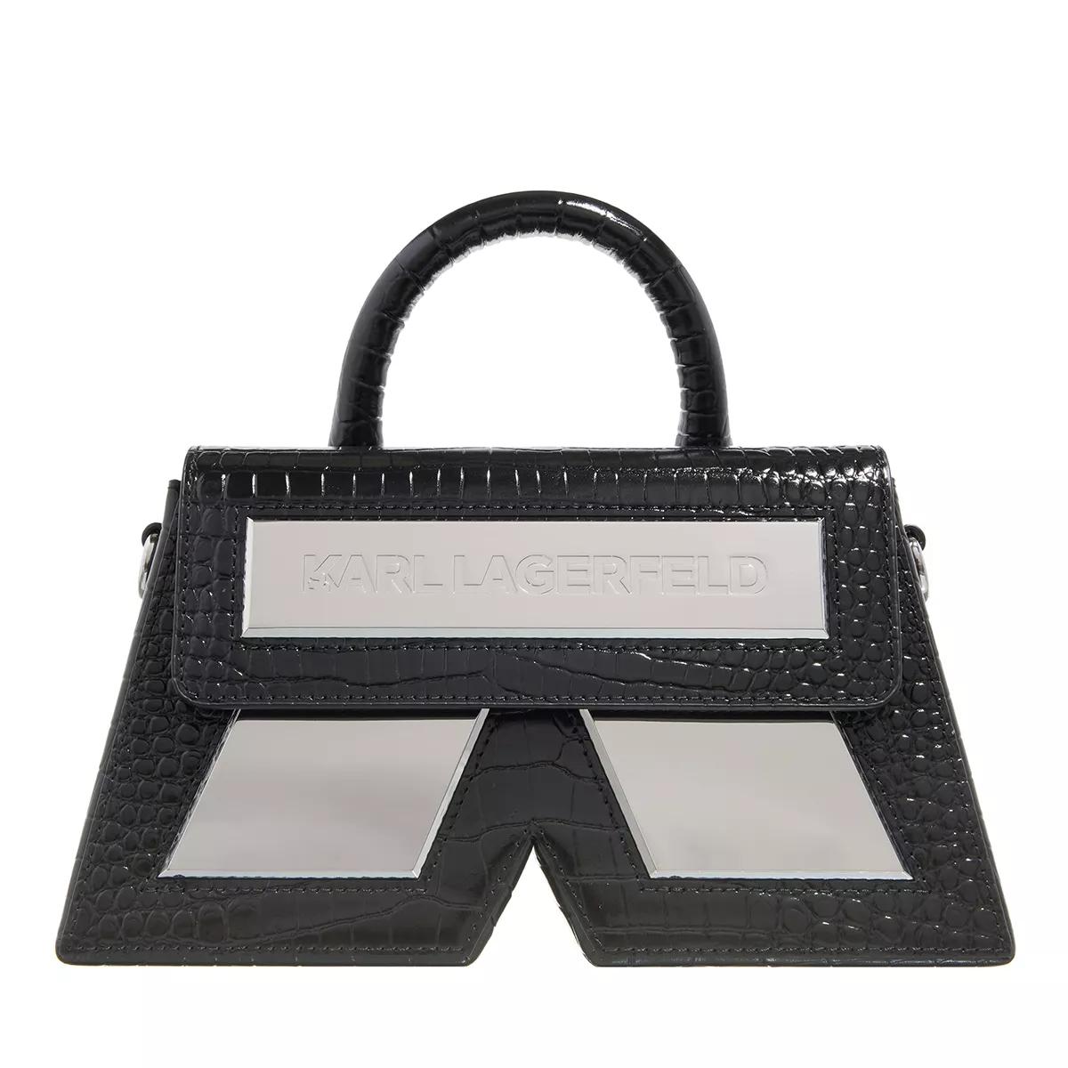 Karl Lagerfeld Umhängetasche - Icon K Cb Croc - Gr. unisize - in Schwarz - für Damen von Karl Lagerfeld