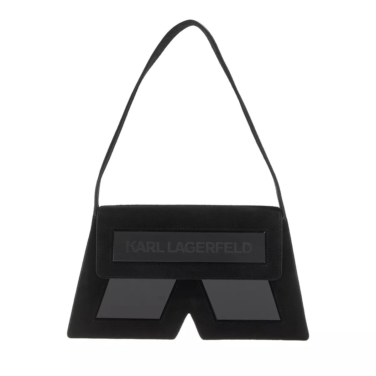 Karl Lagerfeld Umhängetasche - Icon K Shoulderbag Suede - Gr. unisize - in Schwarz - für Damen von Karl Lagerfeld