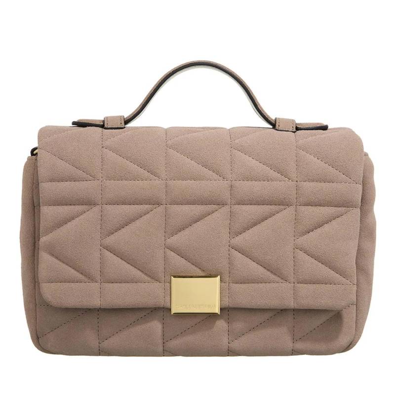 Karl Lagerfeld Schultertasche - K/Kuilt Sp Tophandle Cb Nubuck - Gr. unisize - in Taupe - für Damen von Karl Lagerfeld