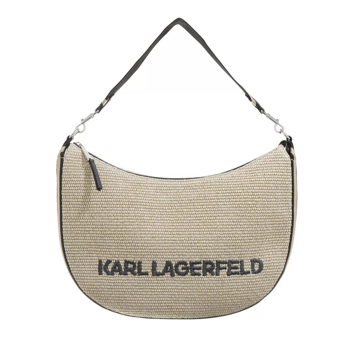 Karl Lagerfeld Umhängetasche - K/Moon Md Shoulderbag Raffia - Gr. unisize - in Beige - für Damen von Karl Lagerfeld