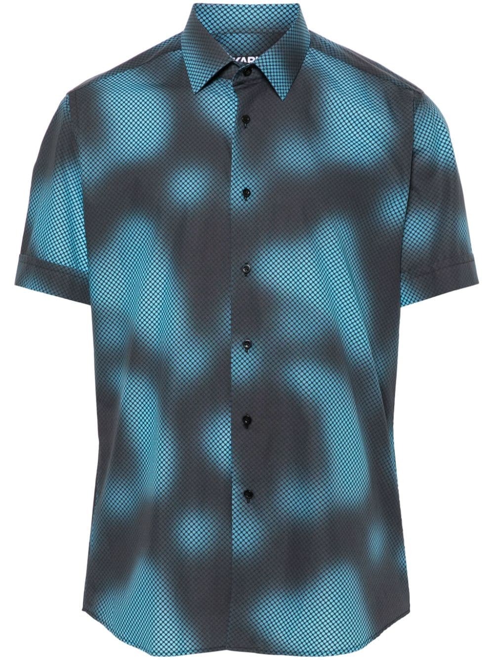 Karl Lagerfeld abstract-print poplin shirt - Blue von Karl Lagerfeld