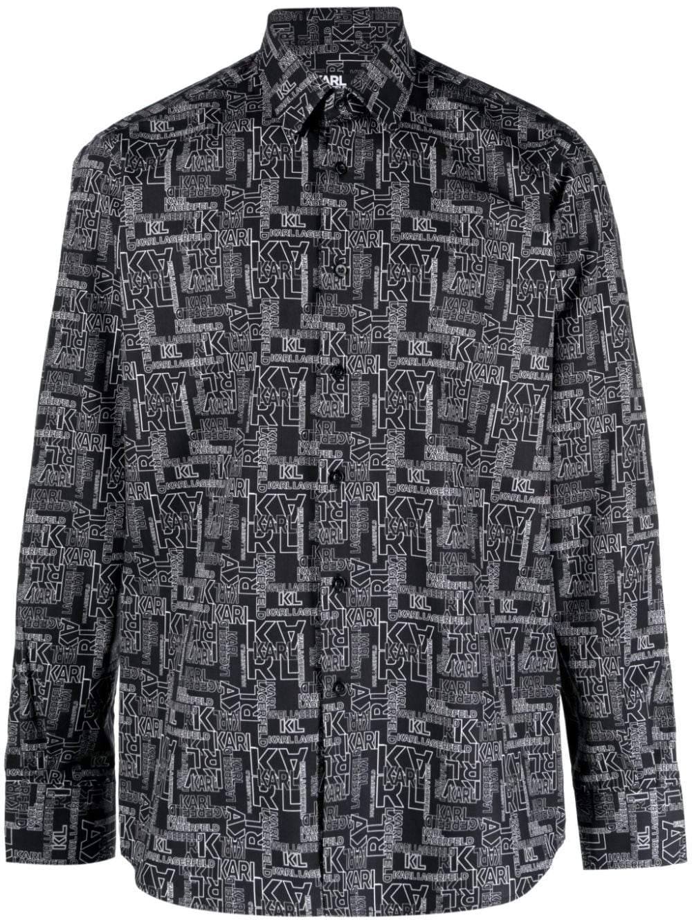 Karl Lagerfeld all-over logo print poplin shirt - Black von Karl Lagerfeld