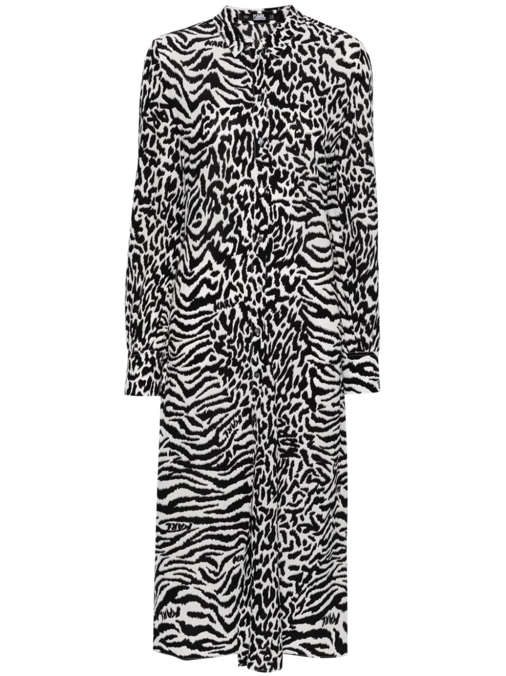 Karl Lagerfeld KARL animal-print shirt dress - Black von Karl Lagerfeld