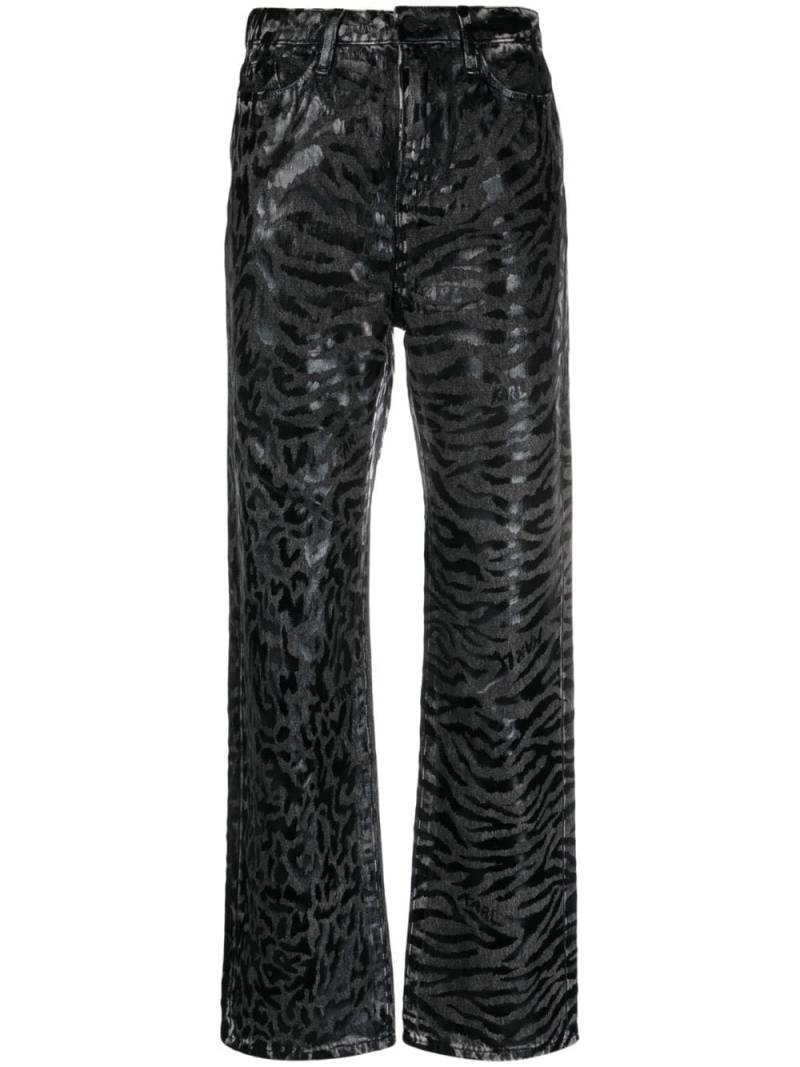 Karl Lagerfeld animal-print straight-leg jeans - Black von Karl Lagerfeld