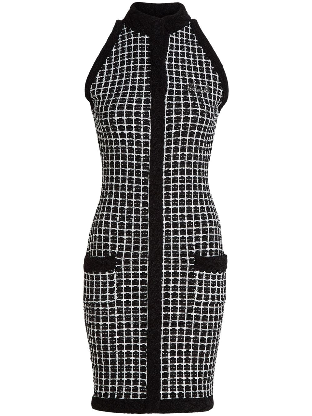 Karl Lagerfeld bouclé-design sleeveless dress - Black von Karl Lagerfeld