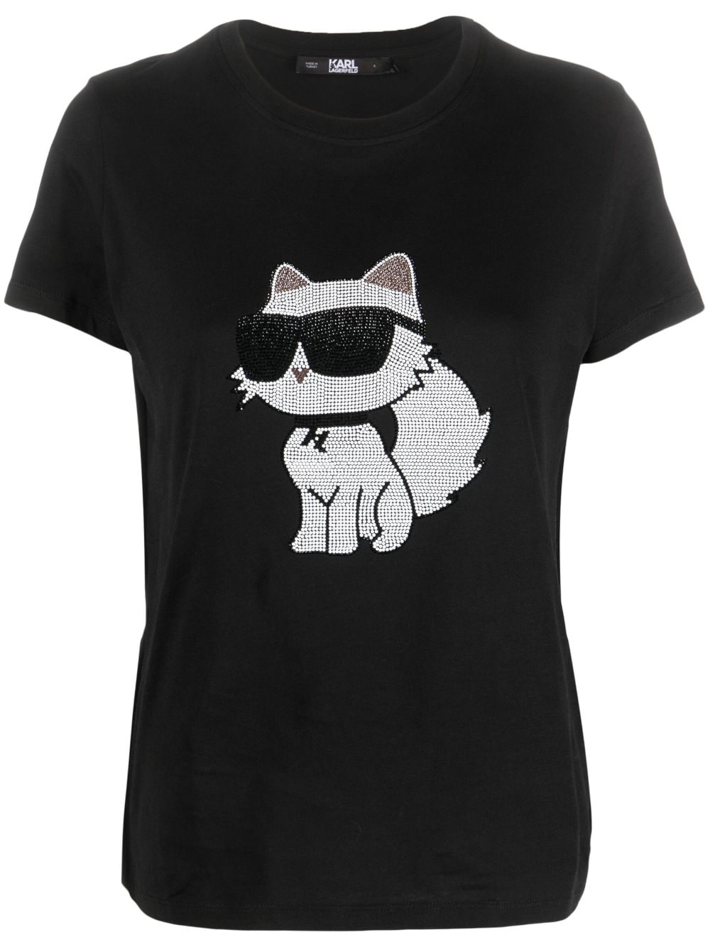 Karl Lagerfeld Ikonik Choupette rhinestone-embellished T-shirt - Black von Karl Lagerfeld