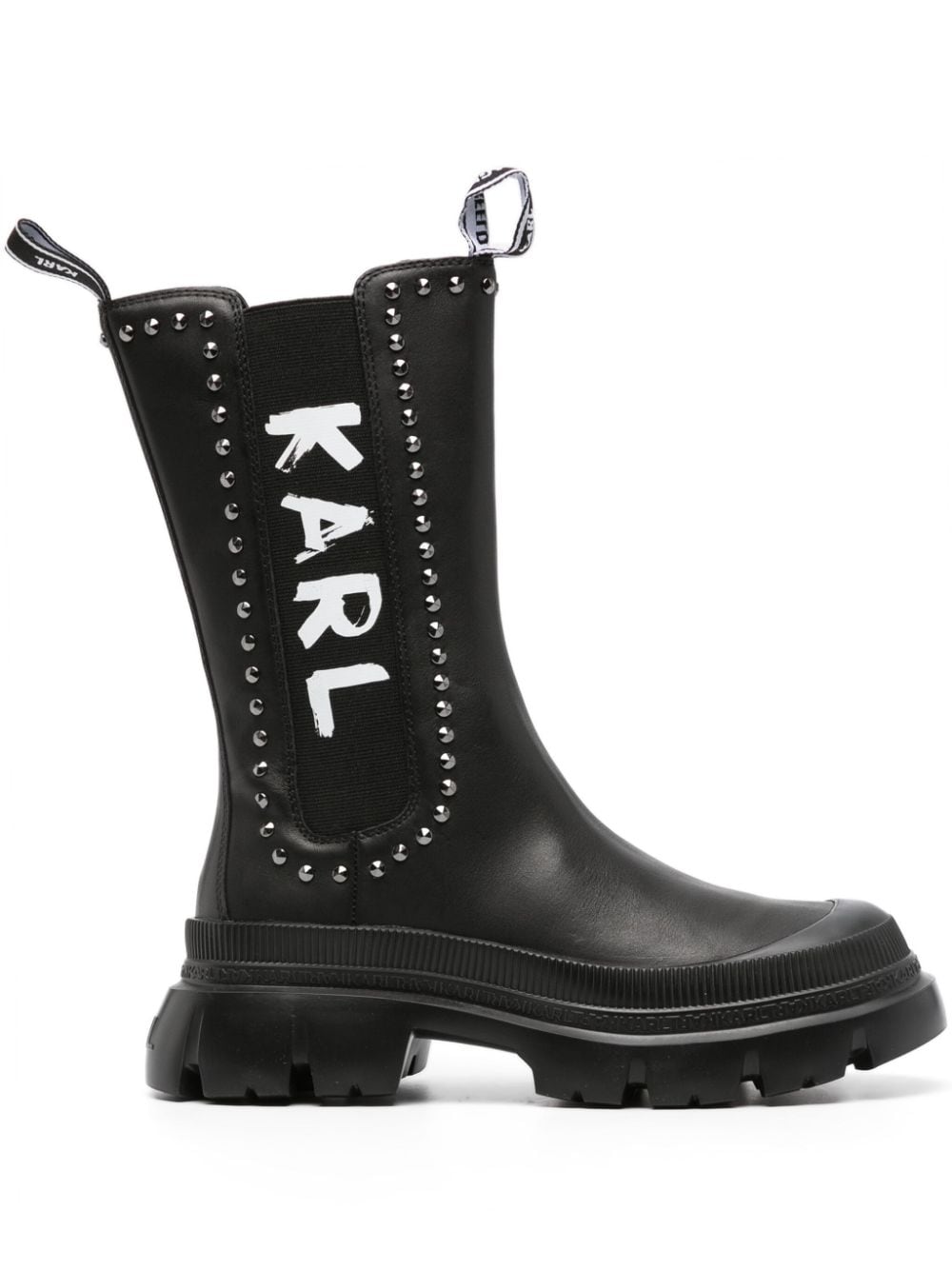 Karl Lagerfeld chunky logo-print chelsea boots - Black von Karl Lagerfeld