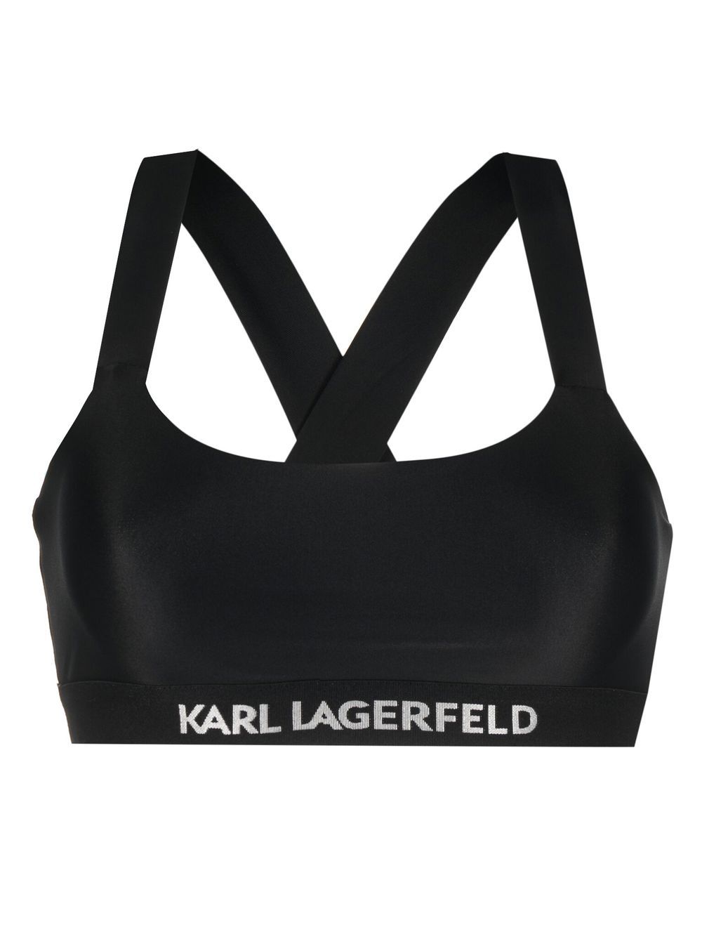 Karl Lagerfeld cross-strap bikini top - Black von Karl Lagerfeld