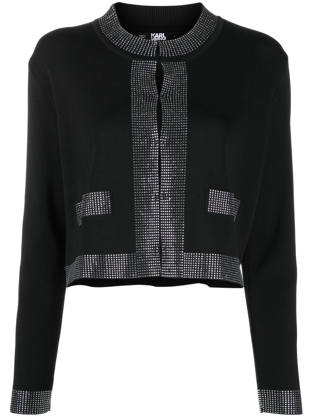 Karl Lagerfeld crystal-embellished knitted cardigan - Black von Karl Lagerfeld