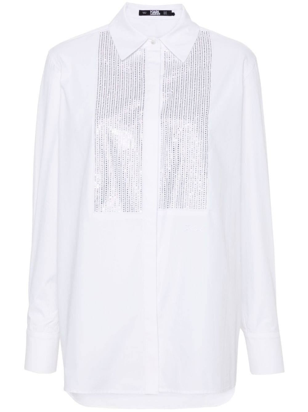 Karl Lagerfeld crystal-embellished poplin shirt - White von Karl Lagerfeld