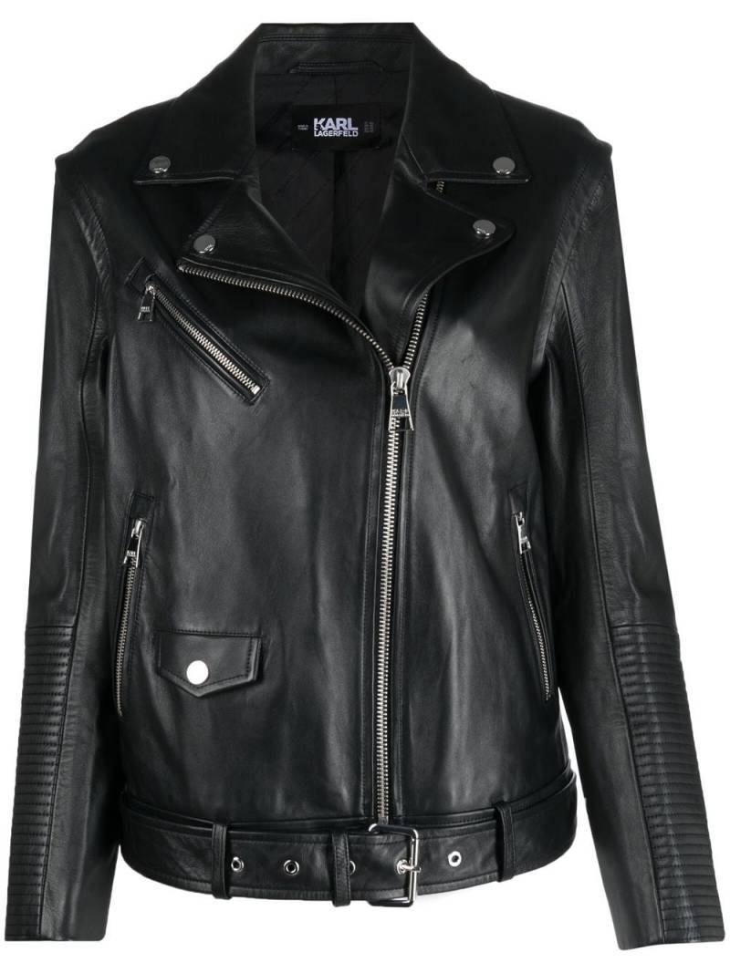 Karl Lagerfeld detachable-sleeve leather jacket - Black von Karl Lagerfeld