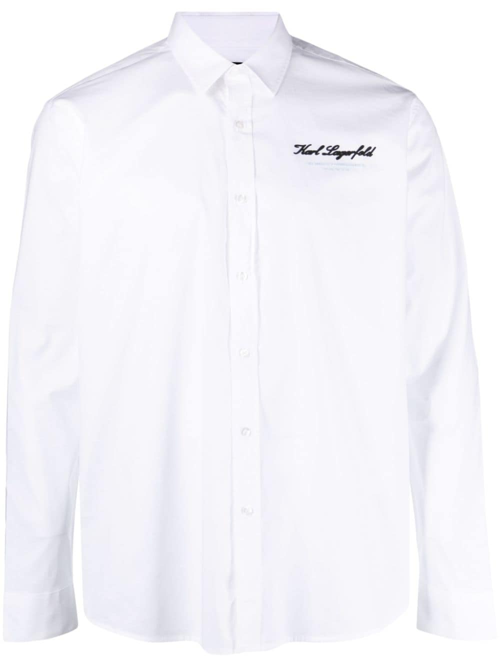 Karl Lagerfeld embossed logo poplin shirt - White von Karl Lagerfeld