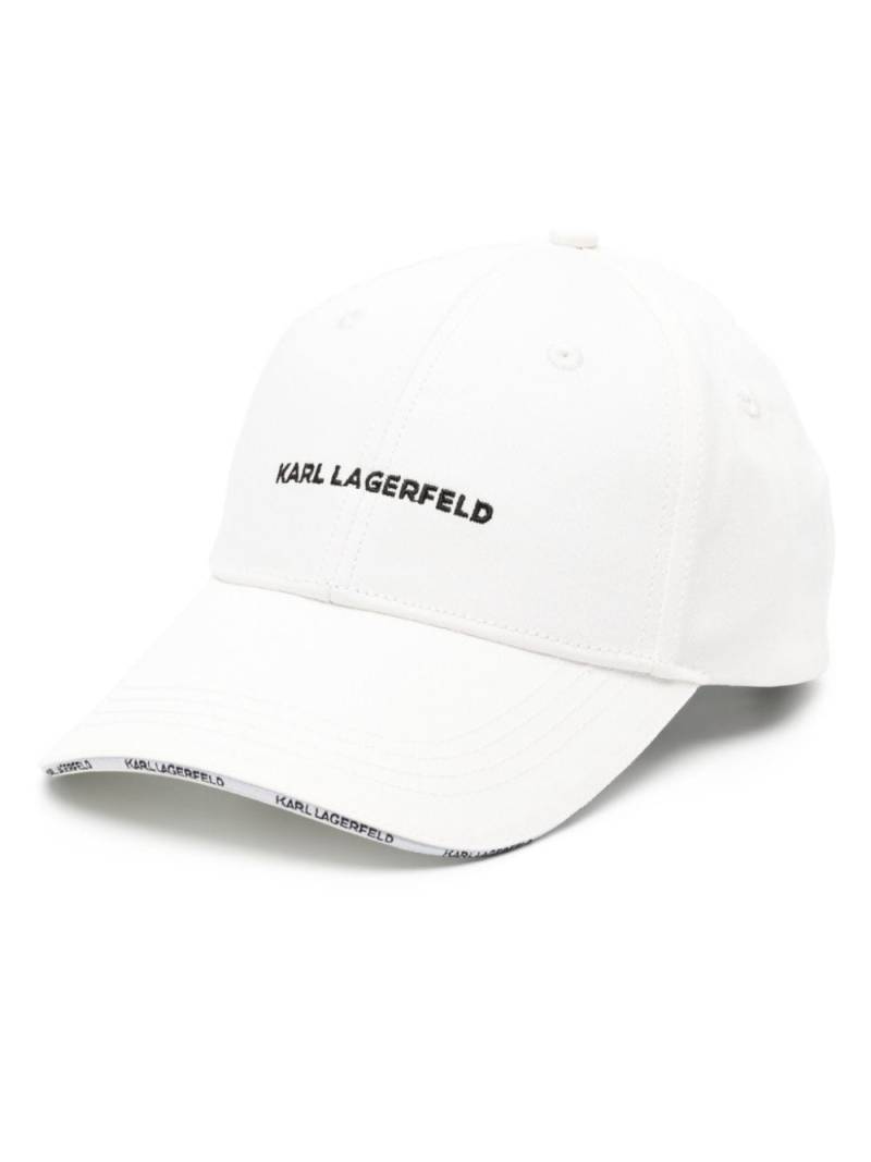 Karl Lagerfeld embroidered-logo baseball cap - White von Karl Lagerfeld