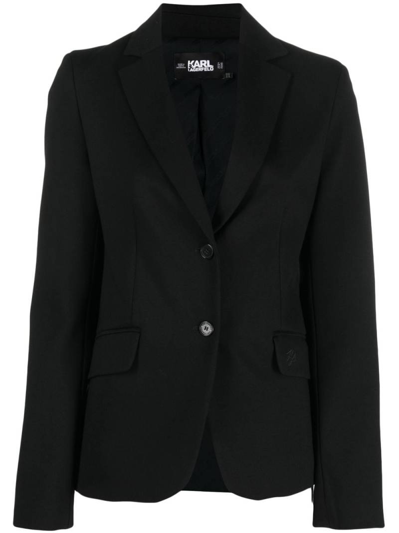 Karl Lagerfeld embroidered-logo fitted blazer - Black von Karl Lagerfeld