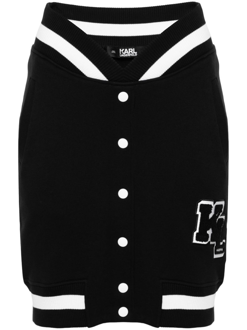 Karl Lagerfeld flocked-logo jersey mini skirt - Black von Karl Lagerfeld