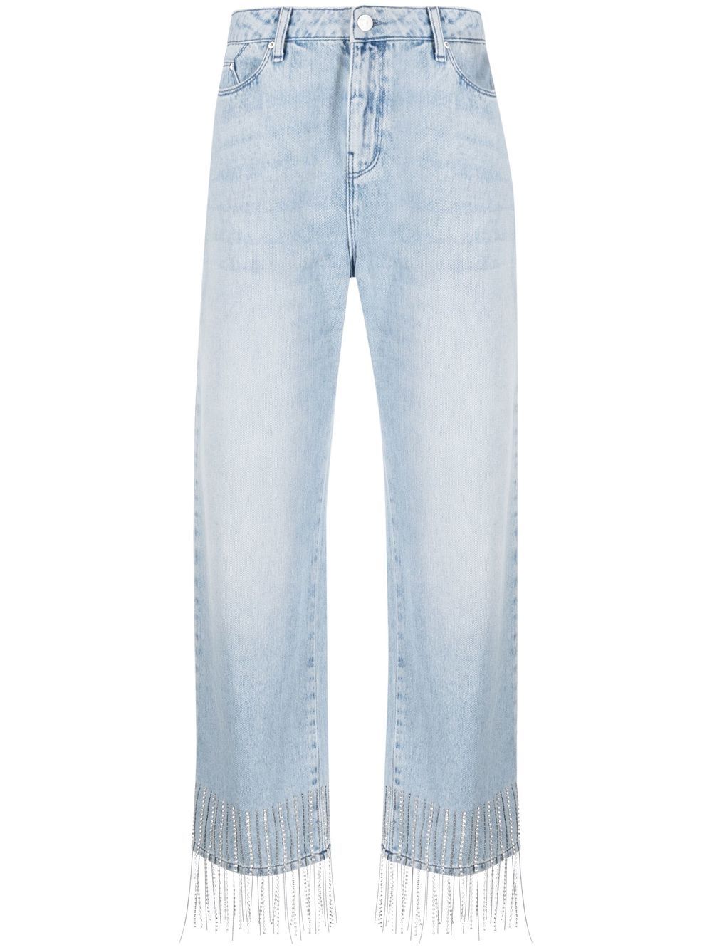Karl Lagerfeld fringe-detail cropped jeans - Blue von Karl Lagerfeld