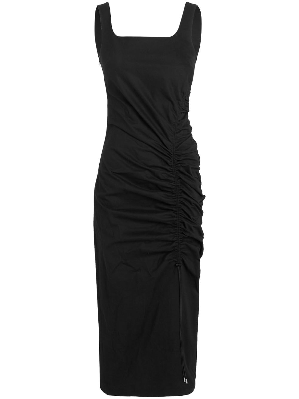 Karl Lagerfeld gathered-detail midi dress - Black von Karl Lagerfeld