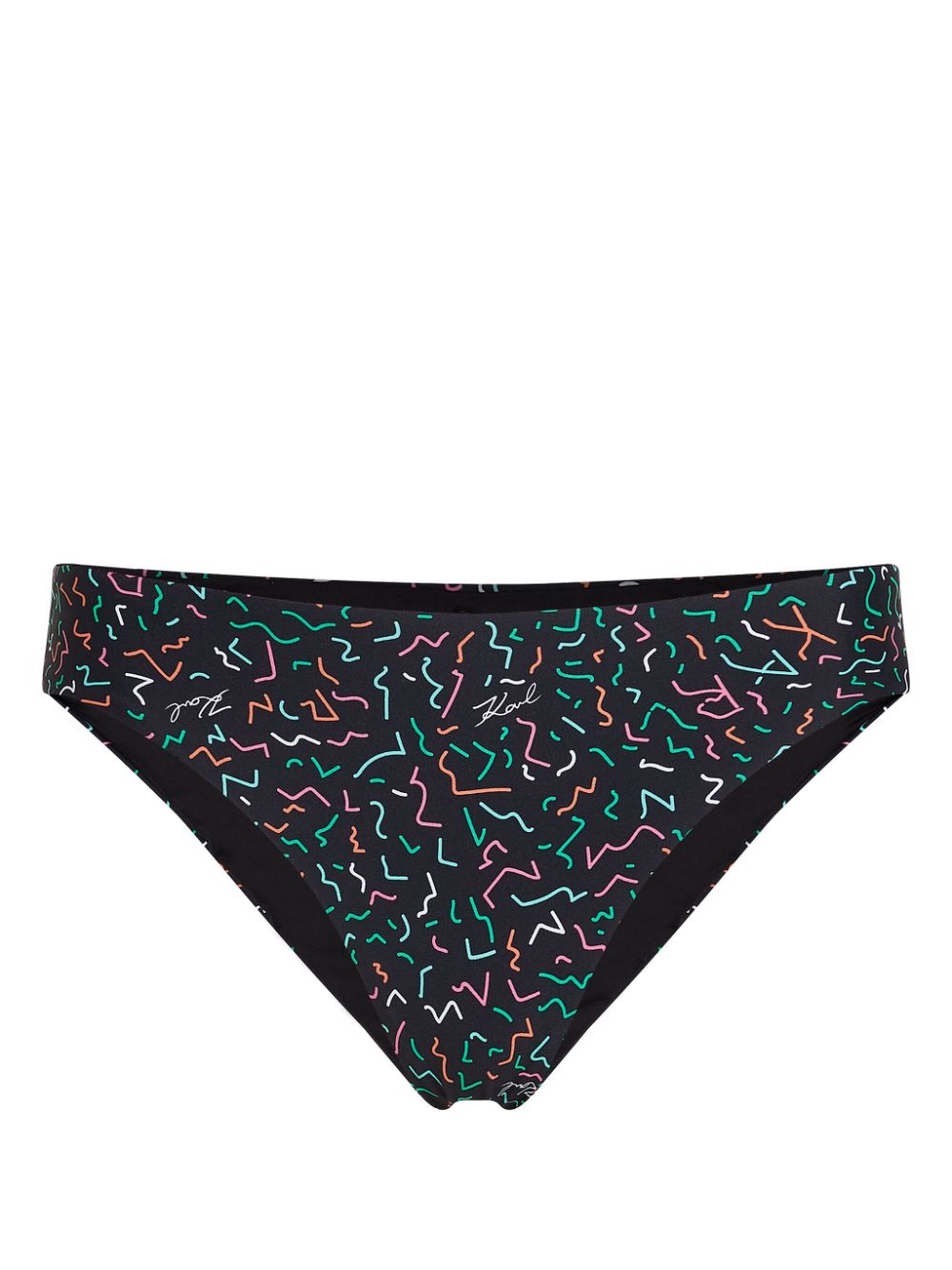 Karl Lagerfeld geometric-print bikini bottoms - Black von Karl Lagerfeld