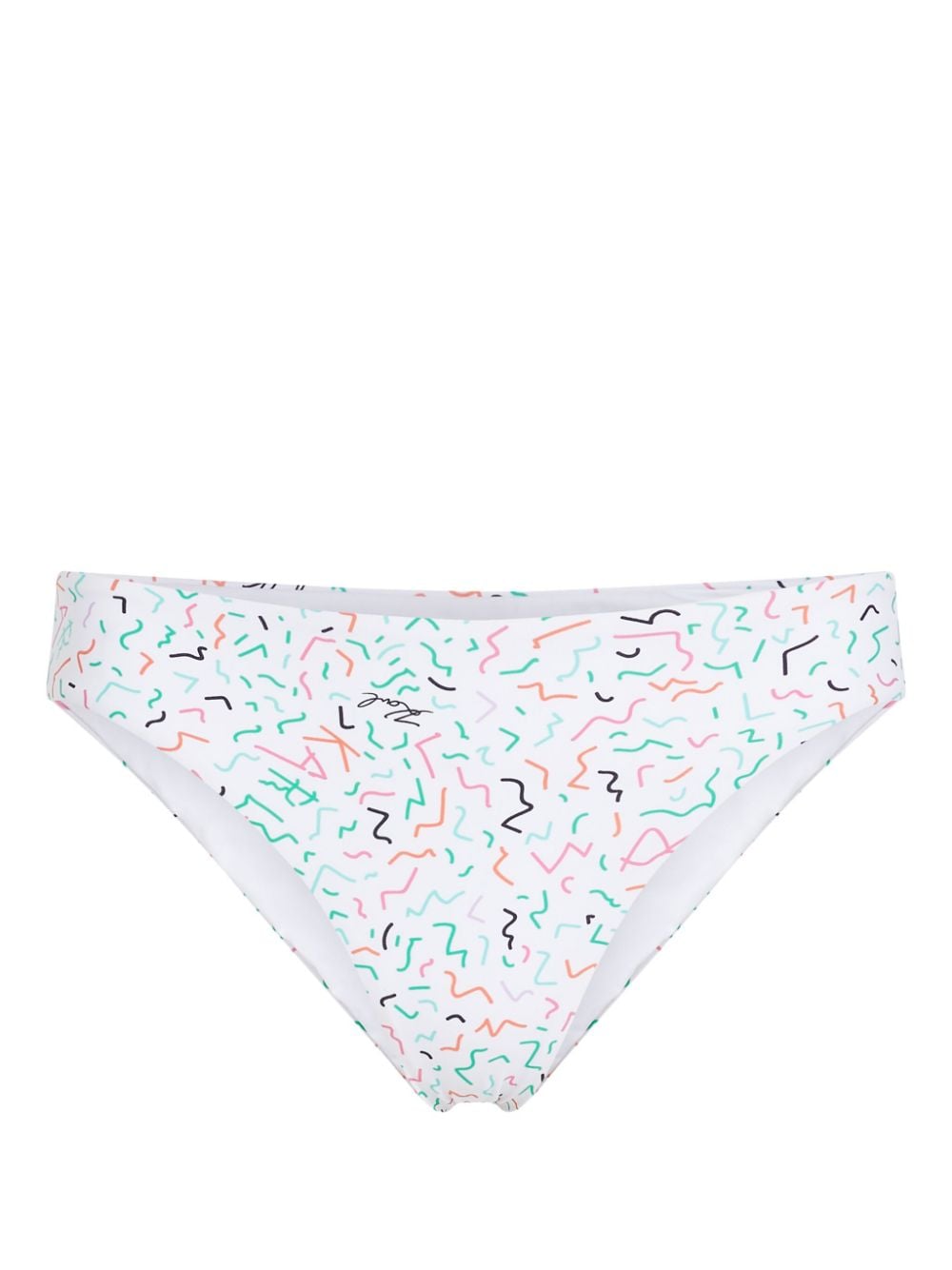Karl Lagerfeld geometric-print bikini bottoms - White von Karl Lagerfeld