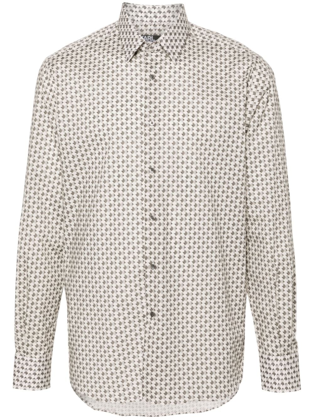 Karl Lagerfeld geometric-print long-sleeve shirt - Grey von Karl Lagerfeld