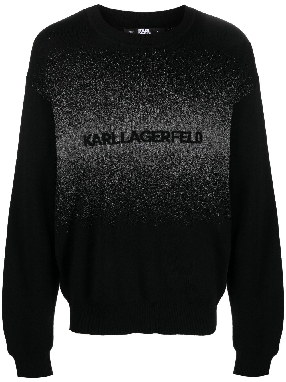 Karl Lagerfeld intarsia-logo wool sweatshirt - Black von Karl Lagerfeld