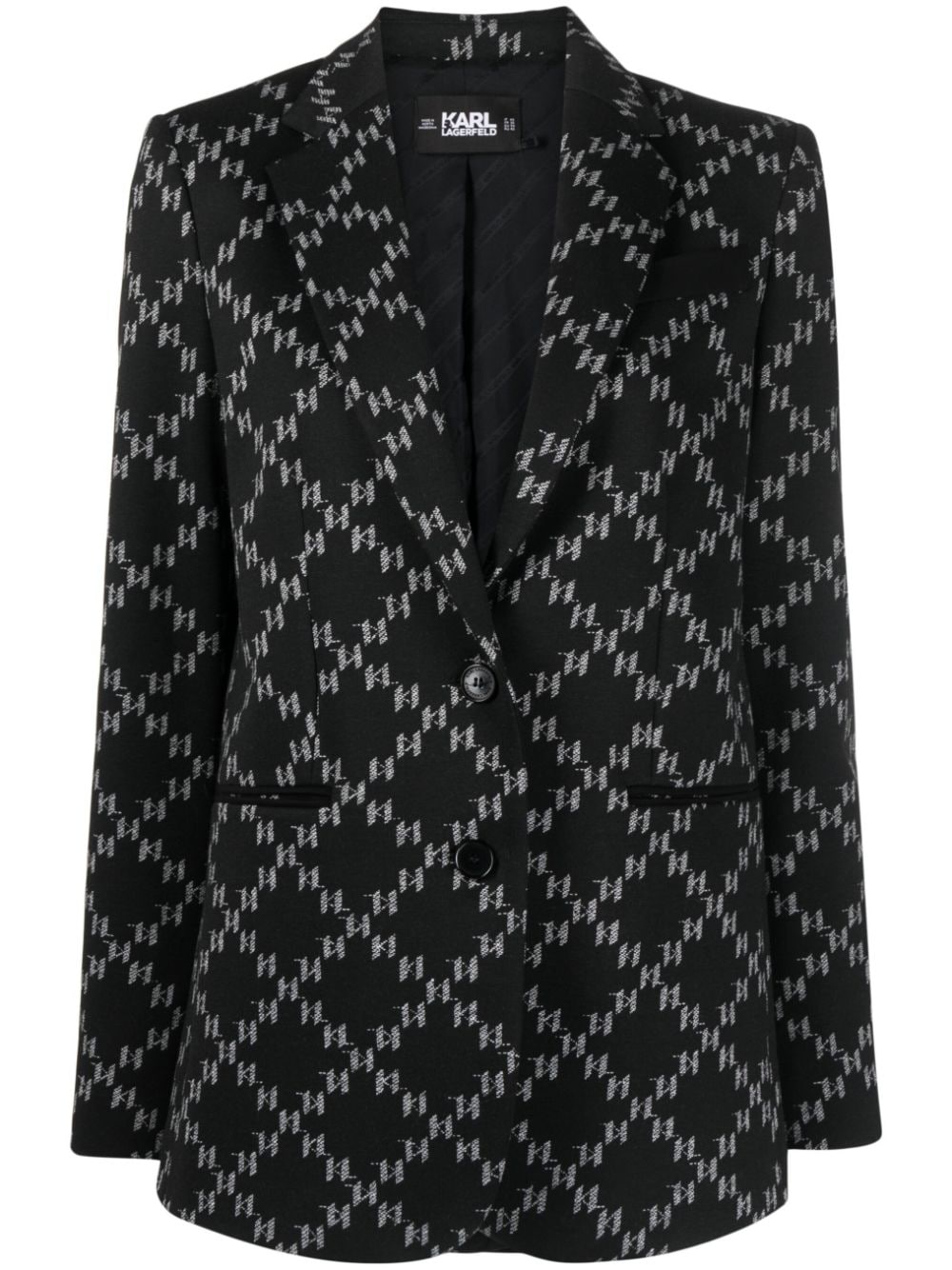 Karl Lagerfeld jacquard-pattern single-breasted blazer - Black von Karl Lagerfeld