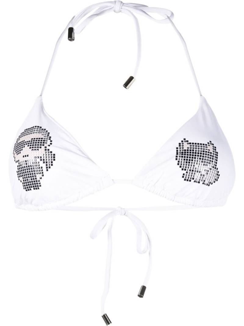 Karl Lagerfeld karl-studded bikini top - White von Karl Lagerfeld
