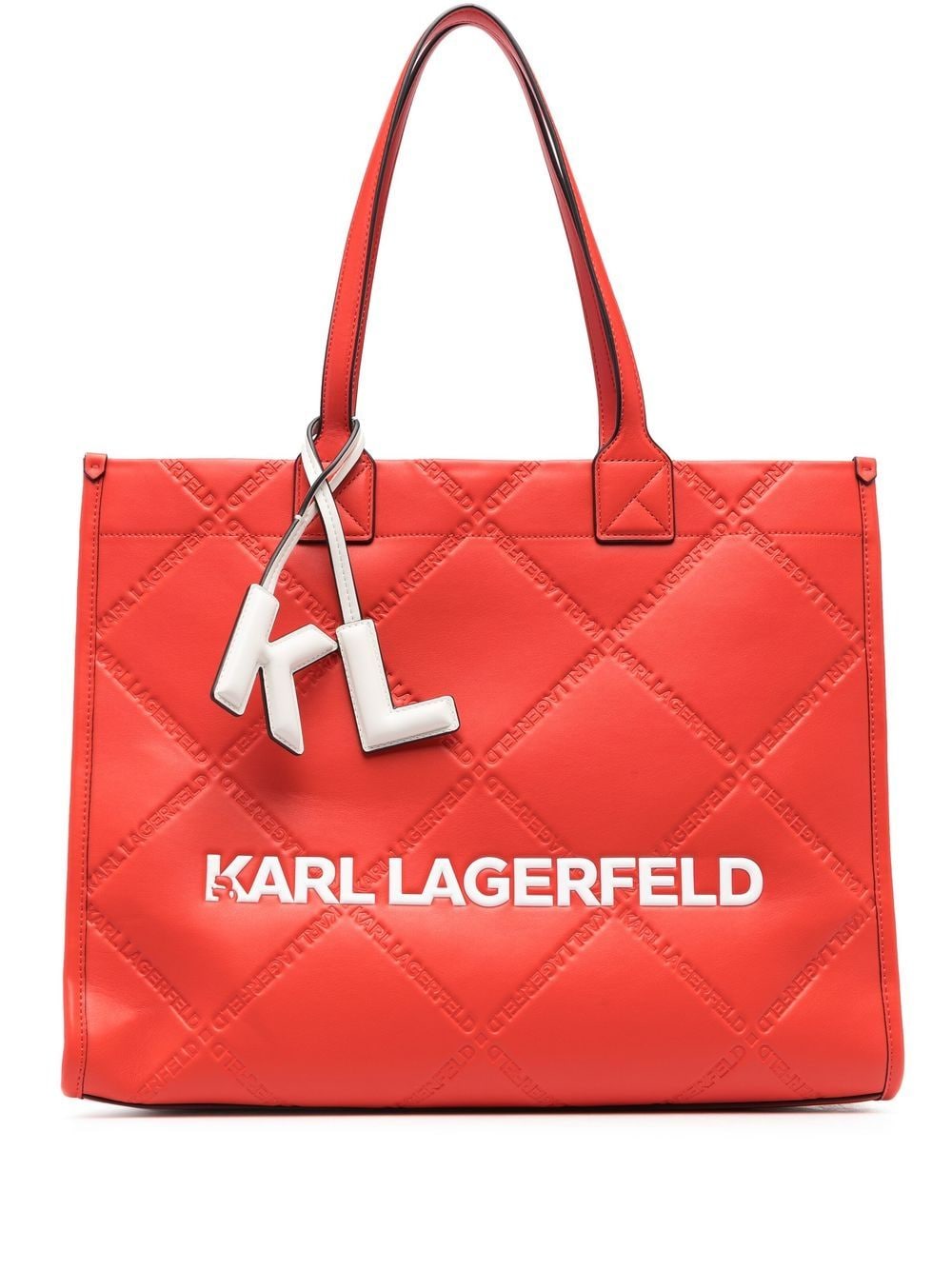 Karl Lagerfeld large K/Skuare embossed tote bag - Red von Karl Lagerfeld