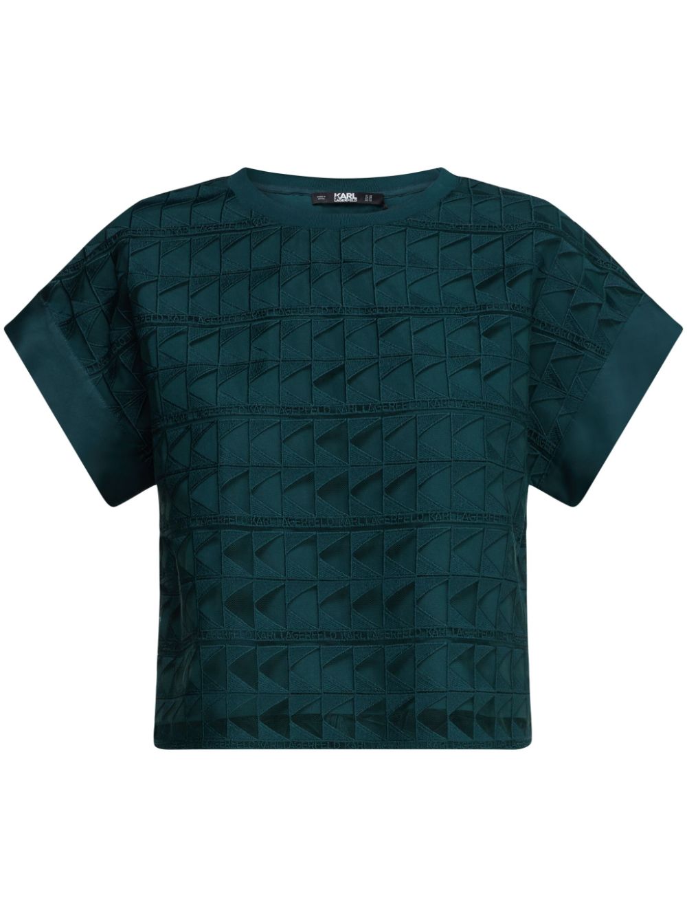 Karl Lagerfeld layered geometric-lace t-shirt - Green von Karl Lagerfeld