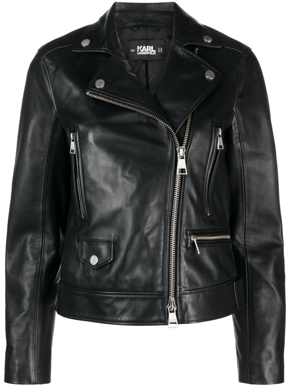 Karl Lagerfeld leather biker jacket - Black von Karl Lagerfeld