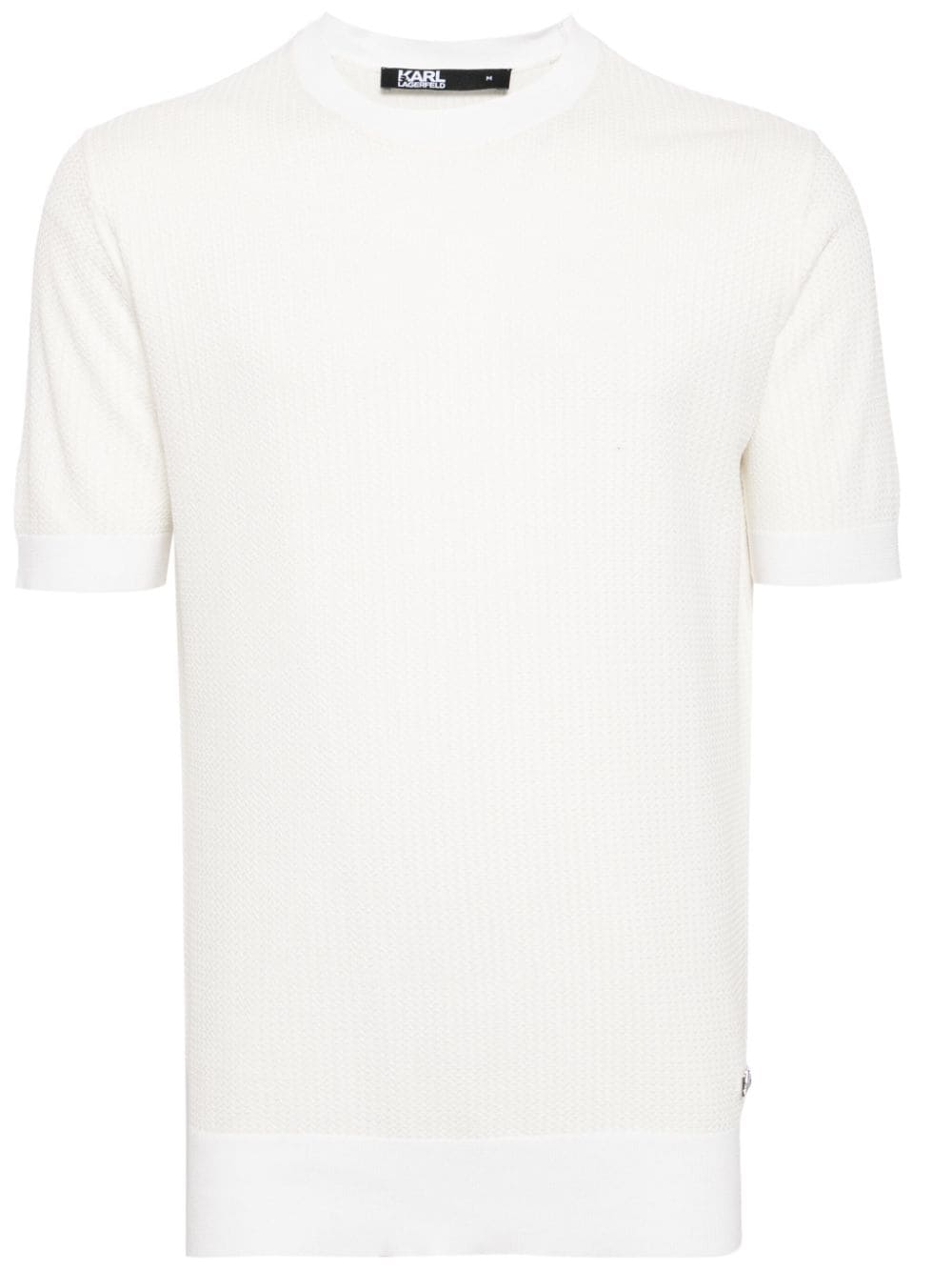 Karl Lagerfeld logo-appliqué knitted top - White von Karl Lagerfeld