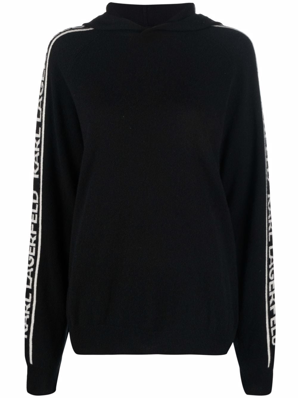 Karl Lagerfeld logo cashmere hoodie - Black von Karl Lagerfeld