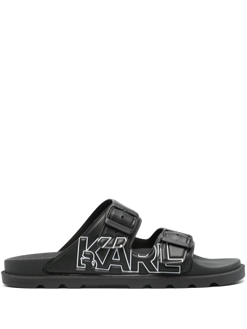 Karl Lagerfeld logo-embossed buckled sandals - Black von Karl Lagerfeld