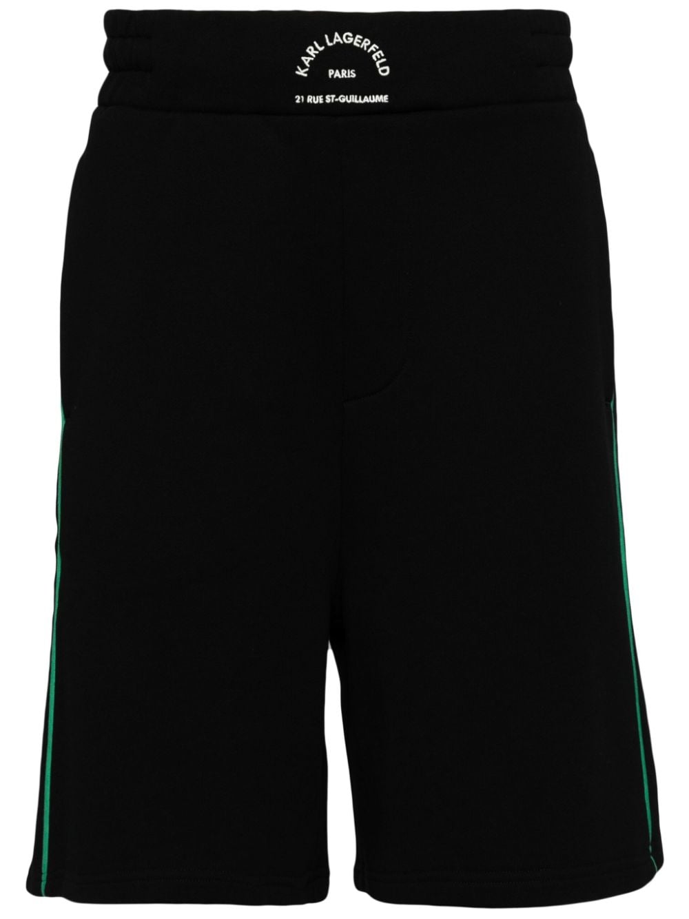 Karl Lagerfeld logo-embroidered cotton boxing shorts - Black von Karl Lagerfeld