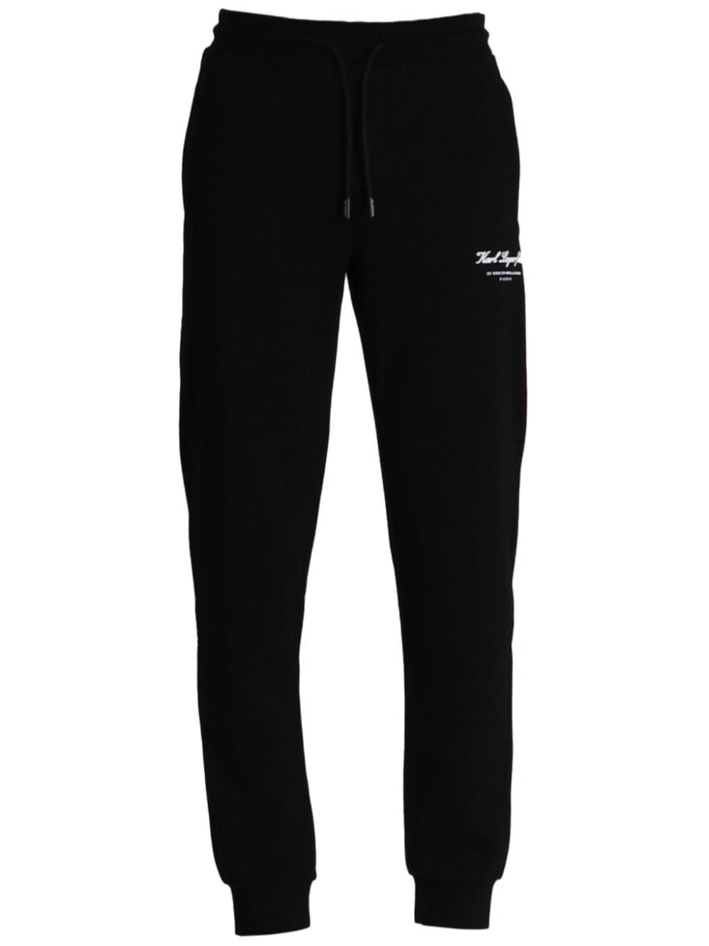 Karl Lagerfeld logo-embroidered cotton track pants - Black von Karl Lagerfeld