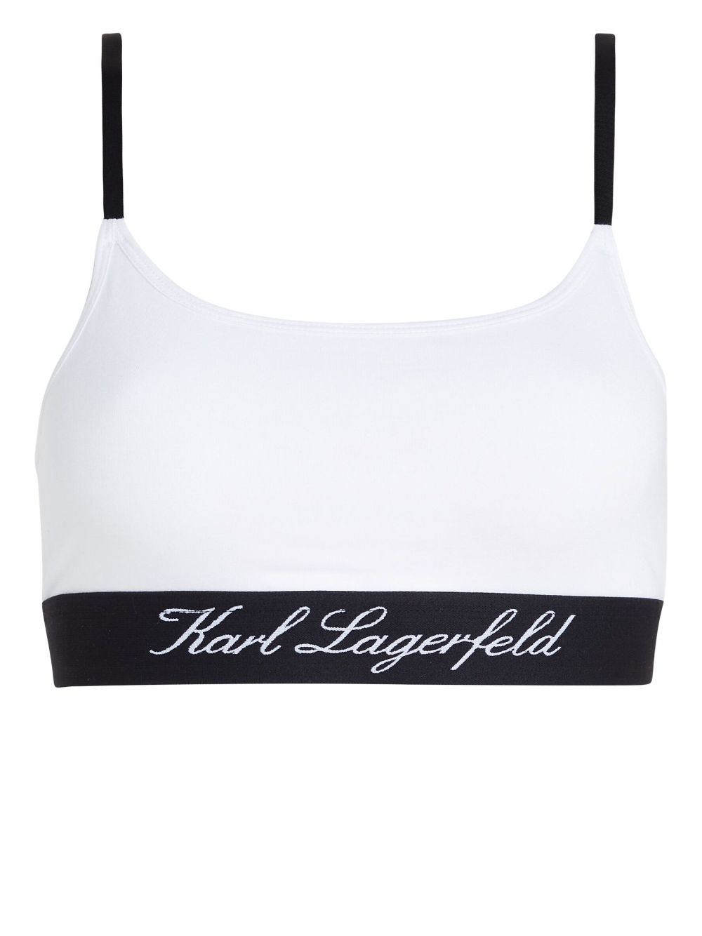 Karl Lagerfeld logo-embroidered edge bralette - White von Karl Lagerfeld