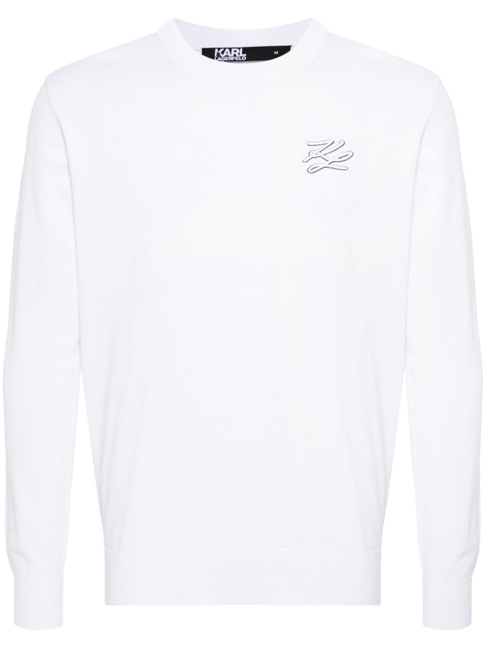 Karl Lagerfeld logo-embroidered jumper - White von Karl Lagerfeld